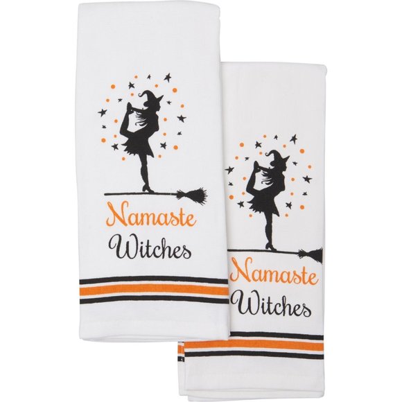 NEW Namaste Witches Kitchen Towels - Set of 2 - Picture 2 of 2